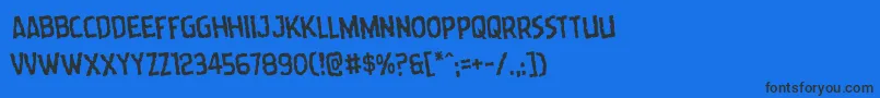 Wormcuisinerotate Font – Black Fonts on Blue Background