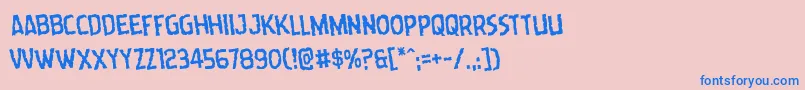 Wormcuisinerotate Font – Blue Fonts on Pink Background