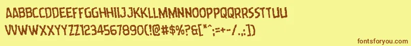 Wormcuisinerotate Font – Brown Fonts on Yellow Background