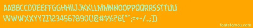 Wormcuisinerotate Font – Green Fonts on Orange Background