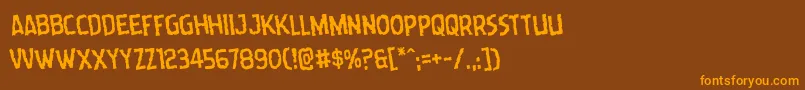 Wormcuisinerotate Font – Orange Fonts on Brown Background