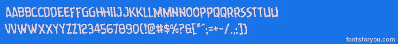 Wormcuisinerotate Font – Pink Fonts on Blue Background