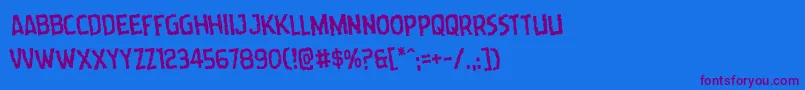 Wormcuisinerotate Font – Purple Fonts on Blue Background