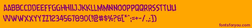 Wormcuisinerotate Font – Purple Fonts on Orange Background