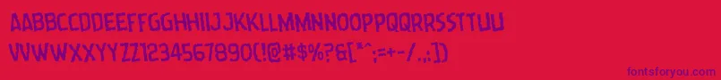 Wormcuisinerotate Font – Purple Fonts on Red Background