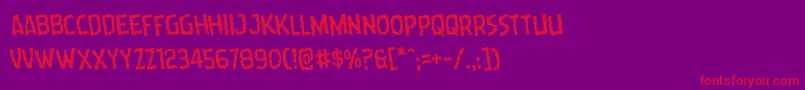 Wormcuisinerotate Font – Red Fonts on Purple Background