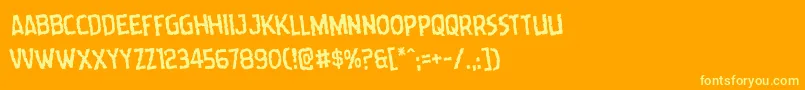 Wormcuisinerotate Font – Yellow Fonts on Orange Background