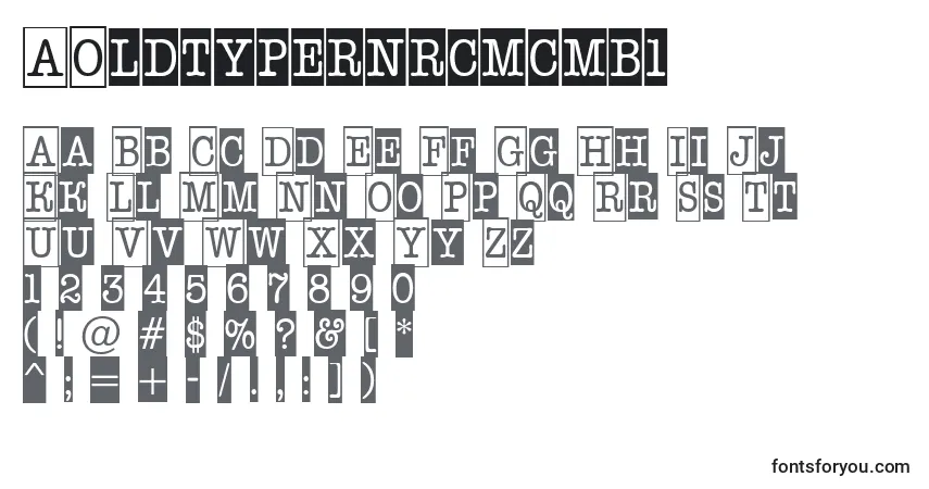 Czcionka AOldtypernrcmcmb1 – alfabet, cyfry, specjalne znaki