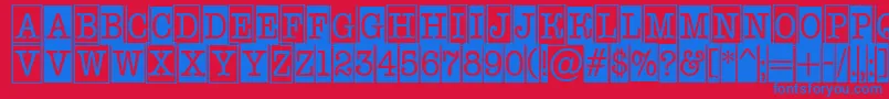 フォントAOldtypernrcmcmb1 – 赤い背景に青い文字