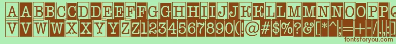 AOldtypernrcmcmb1 Font – Brown Fonts on Green Background