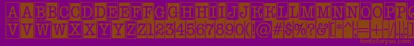 フォントAOldtypernrcmcmb1 – 紫色の背景に茶色のフォント