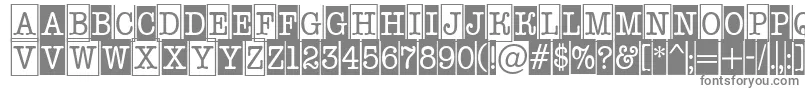 AOldtypernrcmcmb1-fontti – harmaat kirjasimet valkoisella taustalla