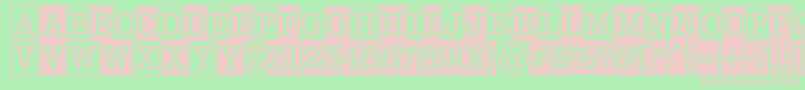 AOldtypernrcmcmb1-Schriftart – Rosa Schriften auf grünem Hintergrund