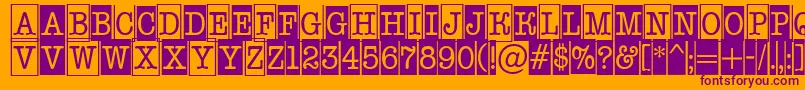 AOldtypernrcmcmb1 Font – Purple Fonts on Orange Background