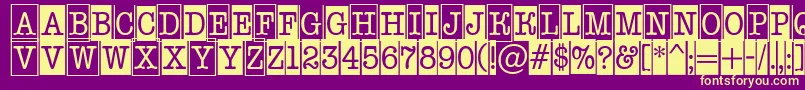 AOldtypernrcmcmb1 Font – Yellow Fonts on Purple Background