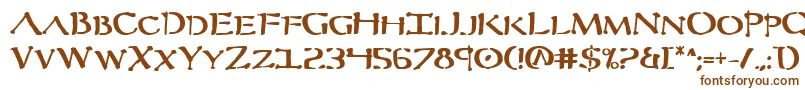 Severv2b-Schriftart – Braune Schriften auf weißem Hintergrund