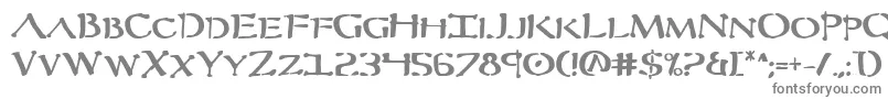 フォントSeverv2b – 白い背景に灰色の文字