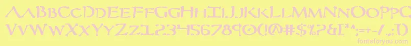 フォントSeverv2b – ピンクのフォント、黄色の背景
