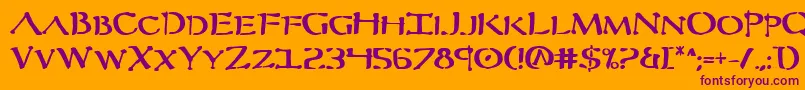 Czcionka Severv2b – fioletowe czcionki na pomarańczowym tle