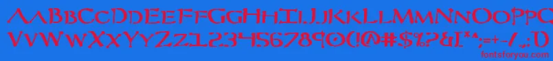Fonte Severv2b – fontes vermelhas em um fundo azul
