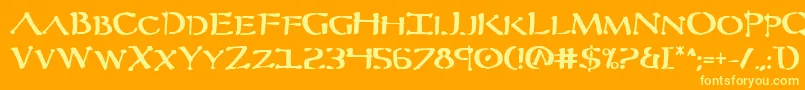 Severv2b Font – Yellow Fonts on Orange Background