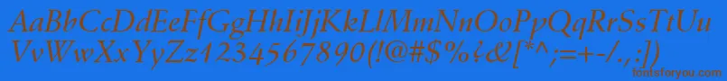 DeutchMediumSsiMediumItalic Font – Brown Fonts on Blue Background