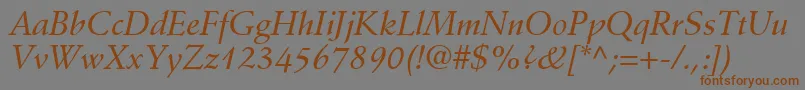 DeutchMediumSsiMediumItalic Font – Brown Fonts on Gray Background