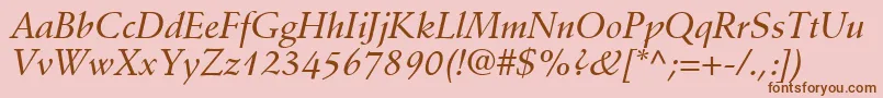 DeutchMediumSsiMediumItalic Font – Brown Fonts on Pink Background