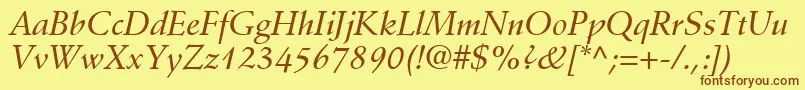 DeutchMediumSsiMediumItalic Font – Brown Fonts on Yellow Background