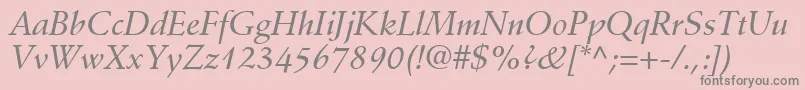 フォントDeutchMediumSsiMediumItalic – ピンクの背景に灰色の文字