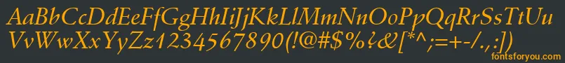 DeutchMediumSsiMediumItalic Font – Orange Fonts on Black Background