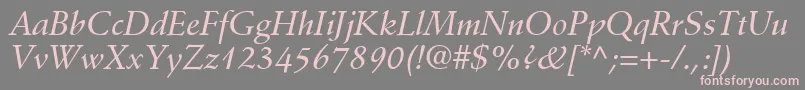 フォントDeutchMediumSsiMediumItalic – 灰色の背景にピンクのフォント