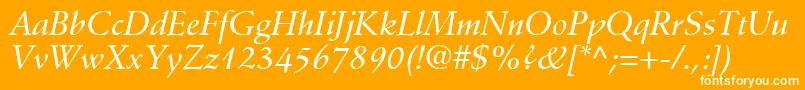 フォントDeutchMediumSsiMediumItalic – オレンジの背景に白い文字