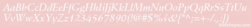 DeutchMediumSsiMediumItalic Font – White Fonts on Pink Background