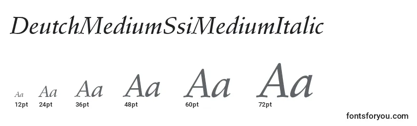 Размеры шрифта DeutchMediumSsiMediumItalic
