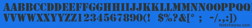 StencilLt Font – Black Fonts on Blue Background