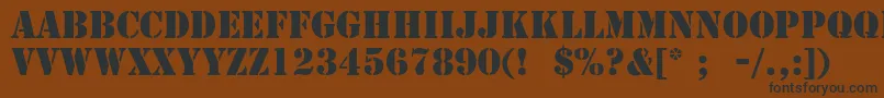 StencilLt-fontti – mustat fontit ruskealla taustalla