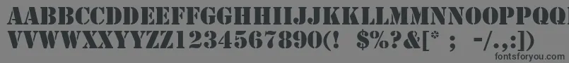 StencilLt-fontti – mustat fontit harmaalla taustalla