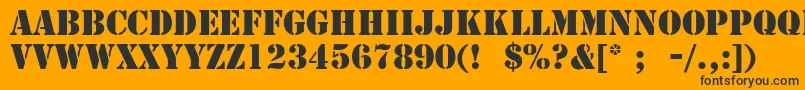 StencilLt Font – Black Fonts on Orange Background