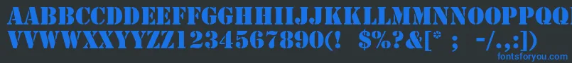 Шрифт StencilLt – синие шрифты на чёрном фоне