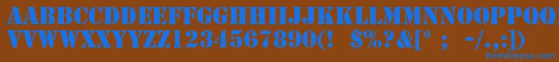 フォントStencilLt – 茶色の背景に青い文字