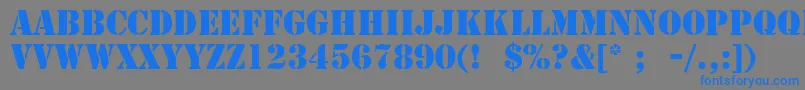 StencilLt Font – Blue Fonts on Gray Background