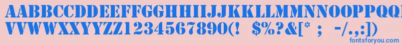 StencilLt Font – Blue Fonts on Pink Background