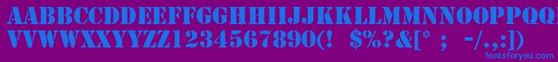 フォントStencilLt – 紫色の背景に青い文字