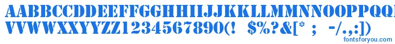 Czcionka StencilLt – niebieskie czcionki na białym tle