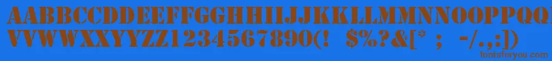 フォントStencilLt – 茶色の文字が青い背景にあります。