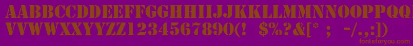 StencilLt Font – Brown Fonts on Purple Background