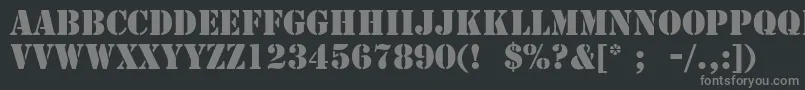 フォントStencilLt – 黒い背景に灰色の文字