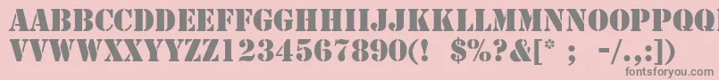 StencilLt Font – Gray Fonts on Pink Background