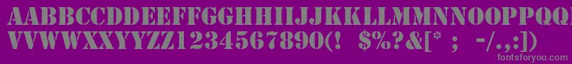 フォントStencilLt – 紫の背景に灰色の文字